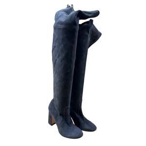 Stuart Weitzman Kirstie Over The Knee Gray Suede Boots Women's Size 6M NWOB